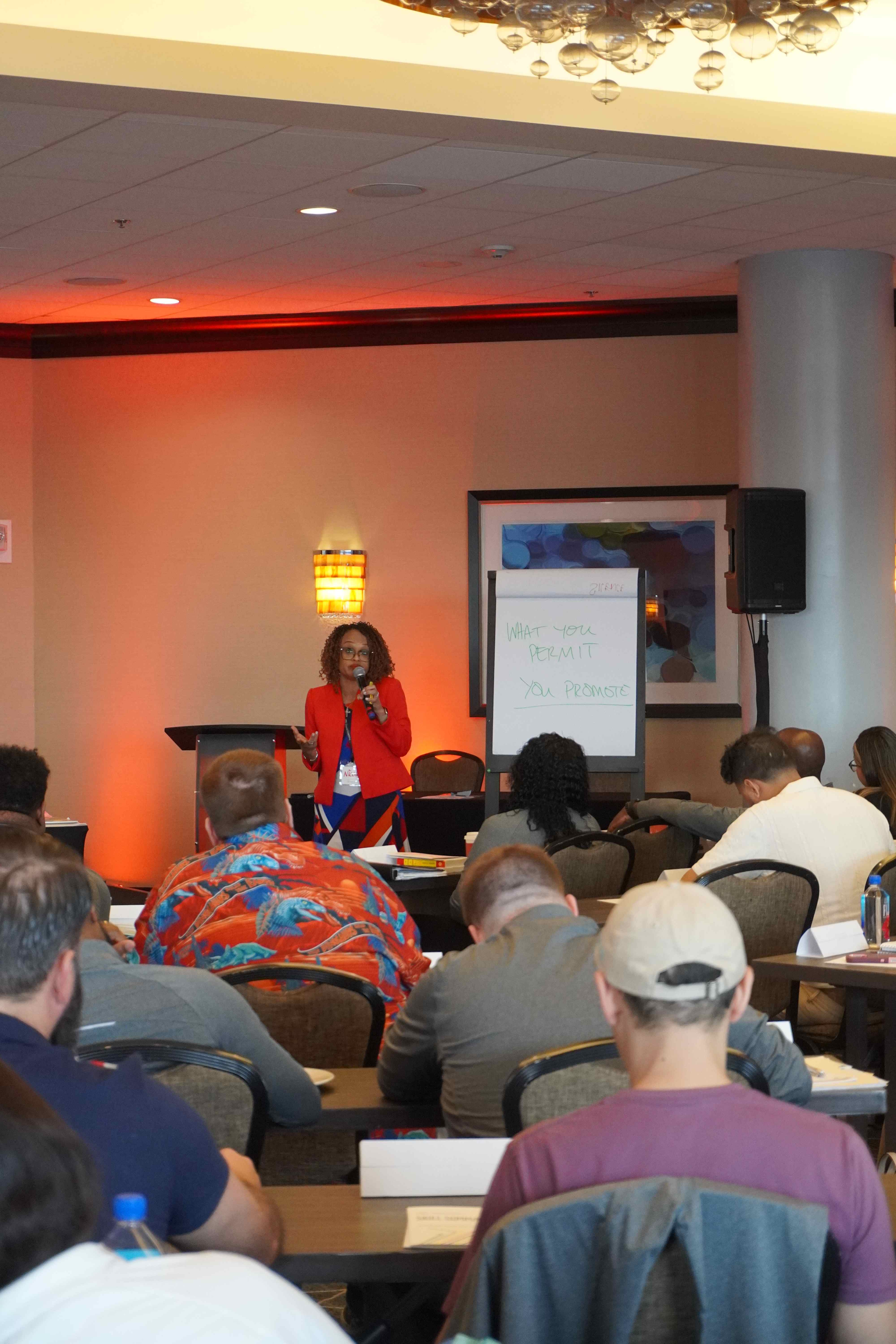 Nicole presenting at AMC Theatres training